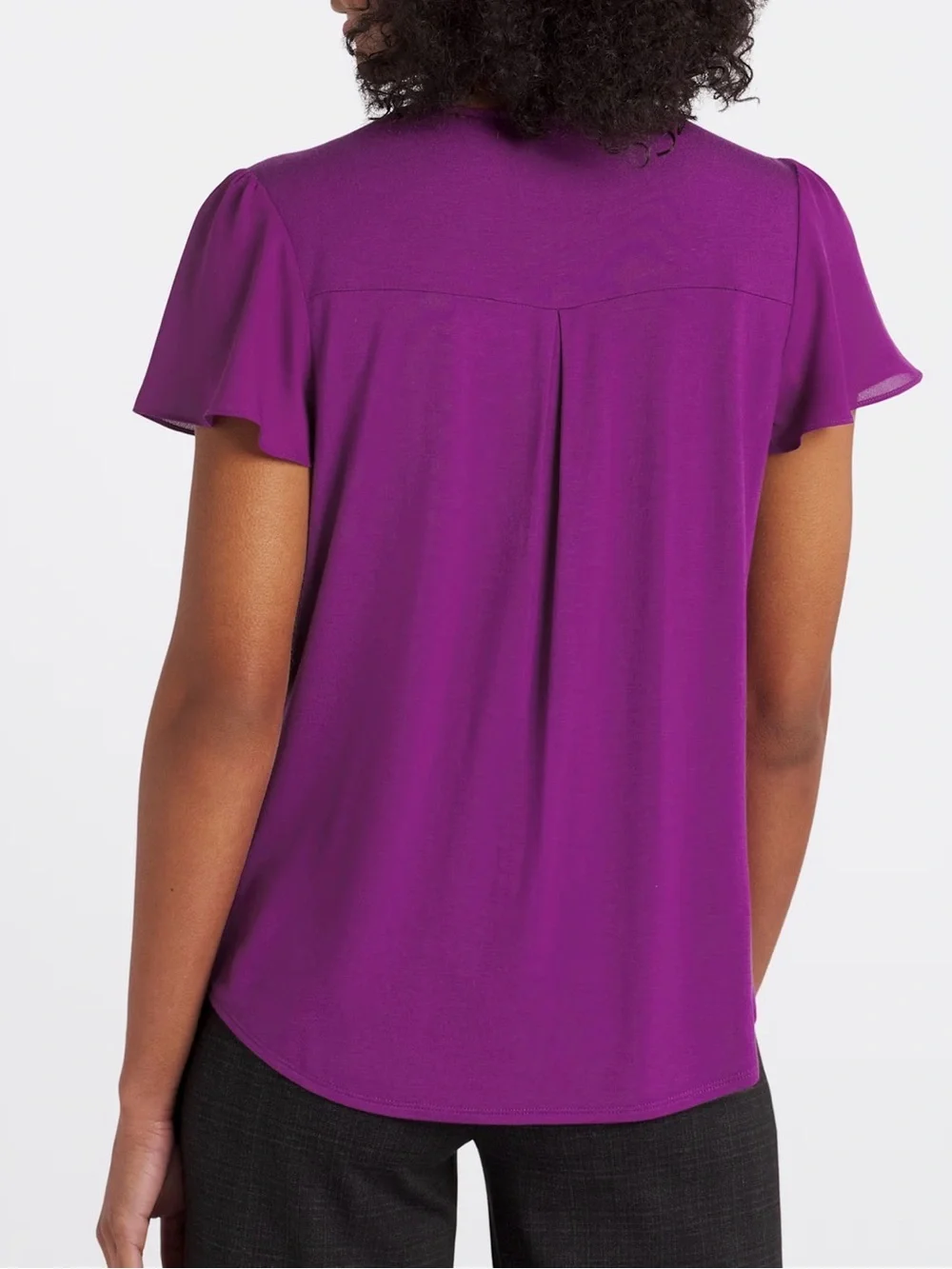 FORTUNE + IVY Wallingford Keyhole Blouse Purple - L - Picture 2 of 12